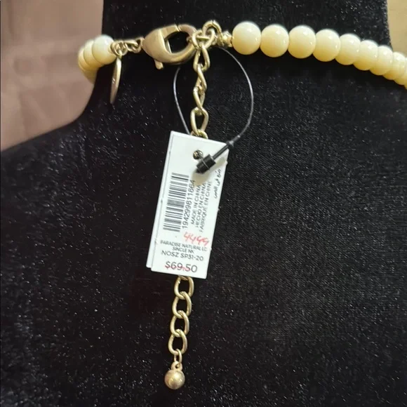 Chico's Gold and Cream Beaded Necklace - Picture 2 of 6